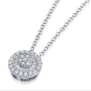 Graziela Gems 18K white gold and diamond tiny pizza necklace